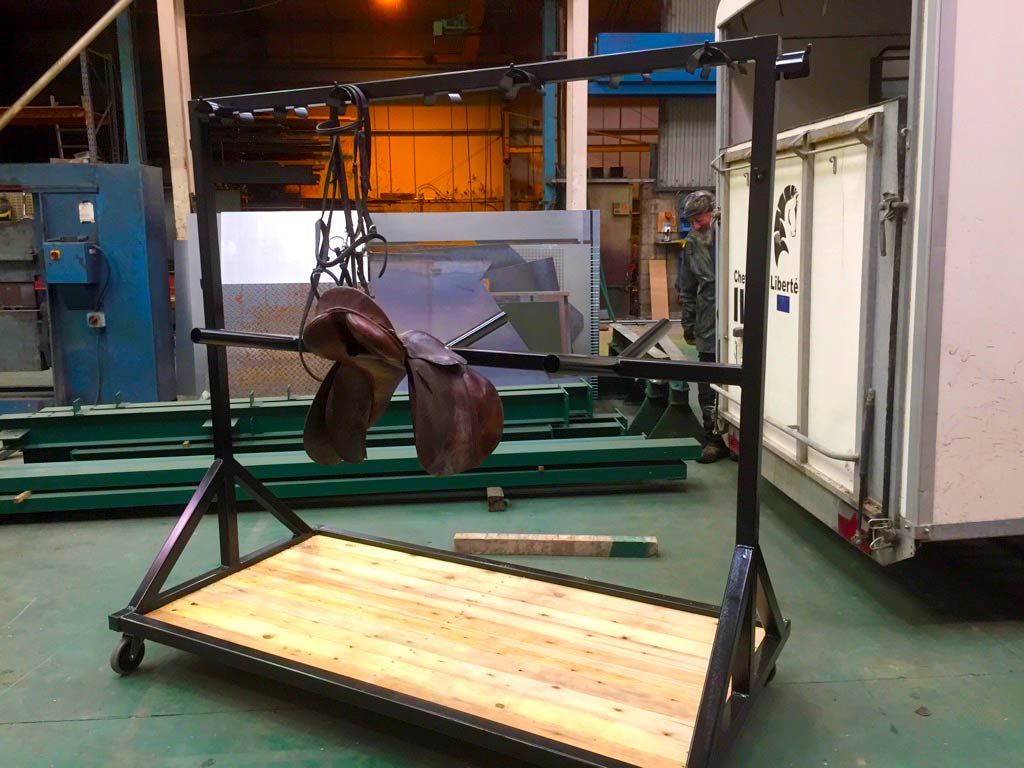 Bespoke Mobile Tack Rack project by Fred Collin Architect